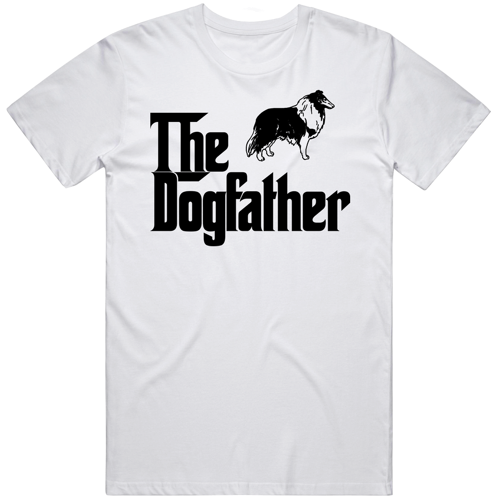 Collie Custom Dog Breed The Dogfather Mens Cotton Tee T Shirt