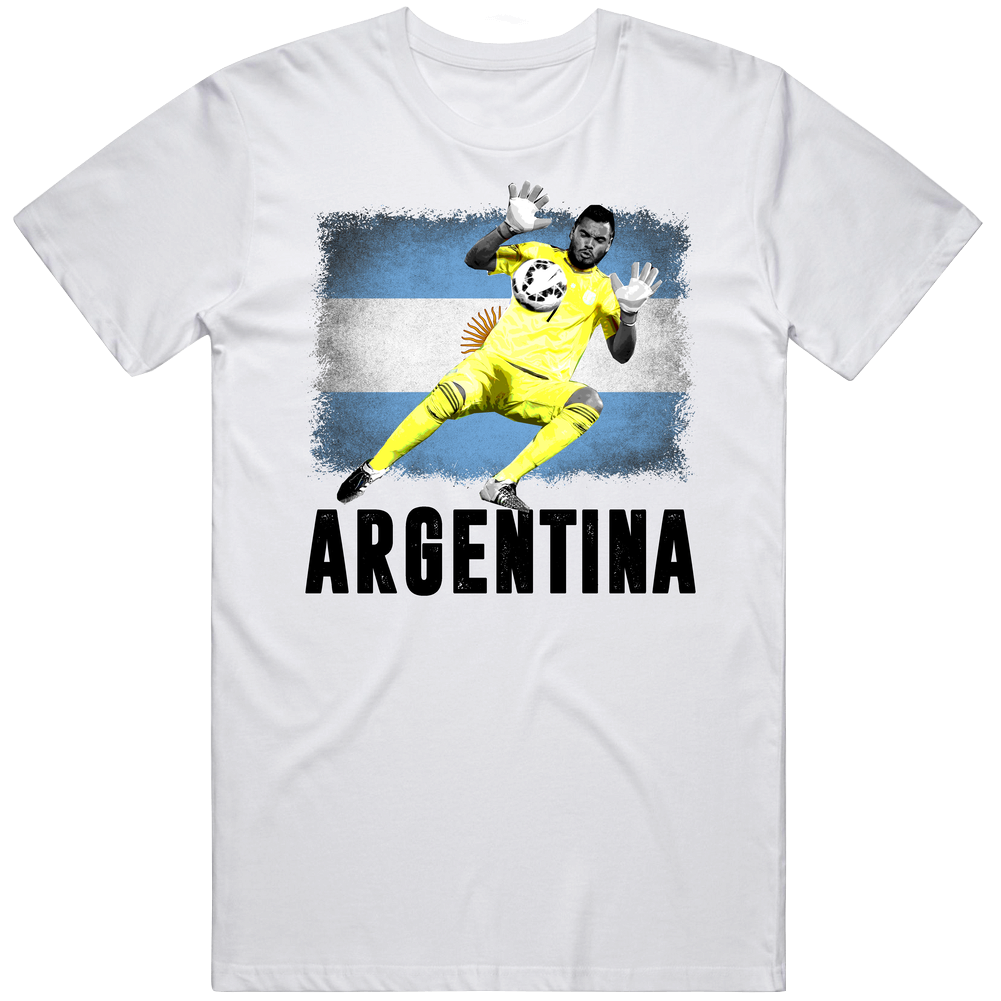 Sergio Romero Team Argentina Flag Copa America Cup Soccer Futball Mens Cotton Tee T Shirt Sergio Romero Team Argentina Flag Copa America Cup Soccer Futball Mens Cotton Tee T Shirt