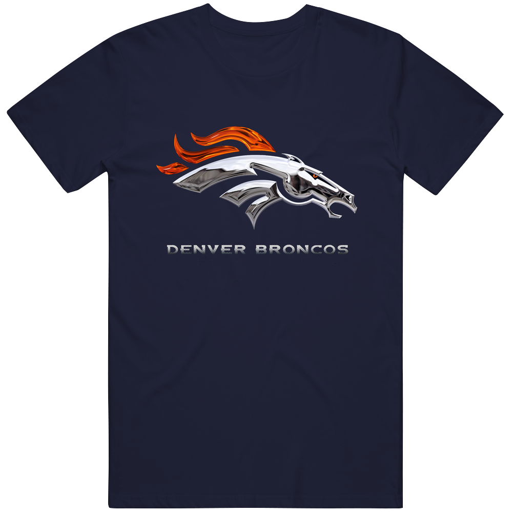 Denver Broncos Blue Mens Cotton Tee T Shirt Denver Broncos Blue Mens Cotton Tee T Shirt