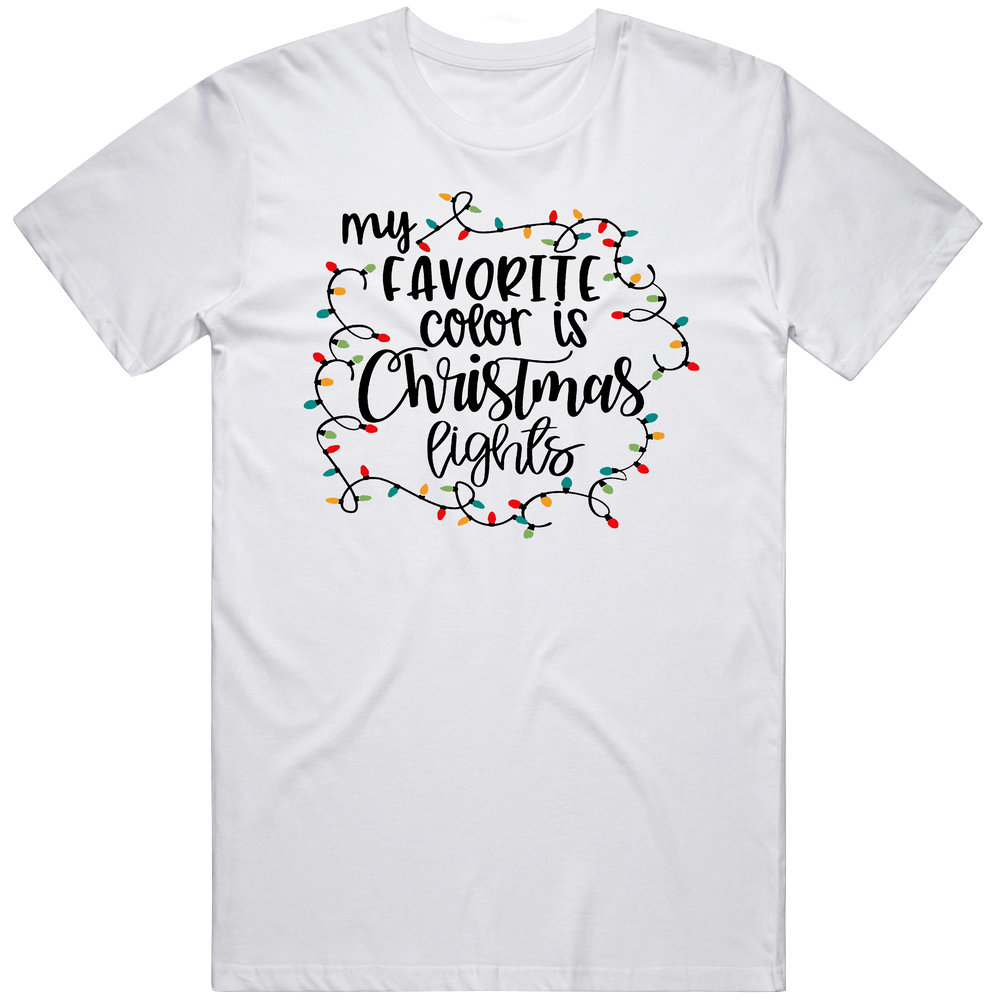 My Favorite Color Is Christmas Lights Mens Cotton Tee T Shirt