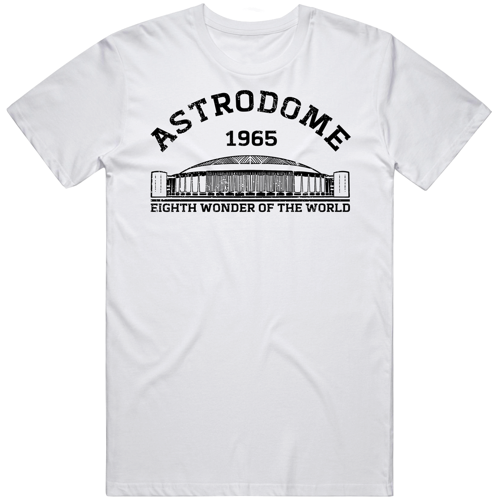 Astrodome 1965 The Eight Wonder Of The World Distressed White Mens Cotton Tee T Shirt Astrodome 1965 The Eight Wonder Of The World Distressed White Mens Cotton Tee T Shirt