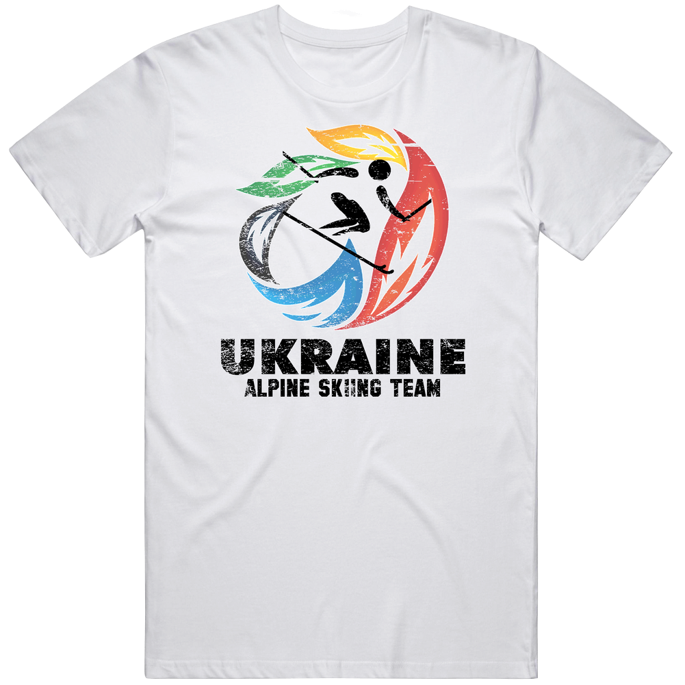 Ukraine Alpine Skiing Team 2014 Olympic Sochi Vintage Distressed Mens Cotton Tee T Shirt Ukraine Alpine Skiing Team 2014 Olympic Sochi Vintage Distressed Mens Cotton Tee T Shirt