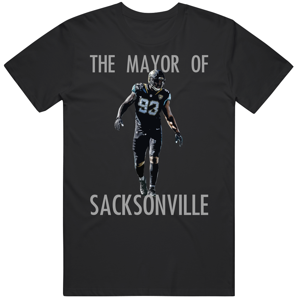 The Mayor Of Sacksonville Calais Campbell Jacksonville Football Team Fan Mens Cotton Tee T Shirt The Mayor Of Sacksonville Calais Campbell Jacksonville Football Team Fan Mens Cotton Tee T Shirt