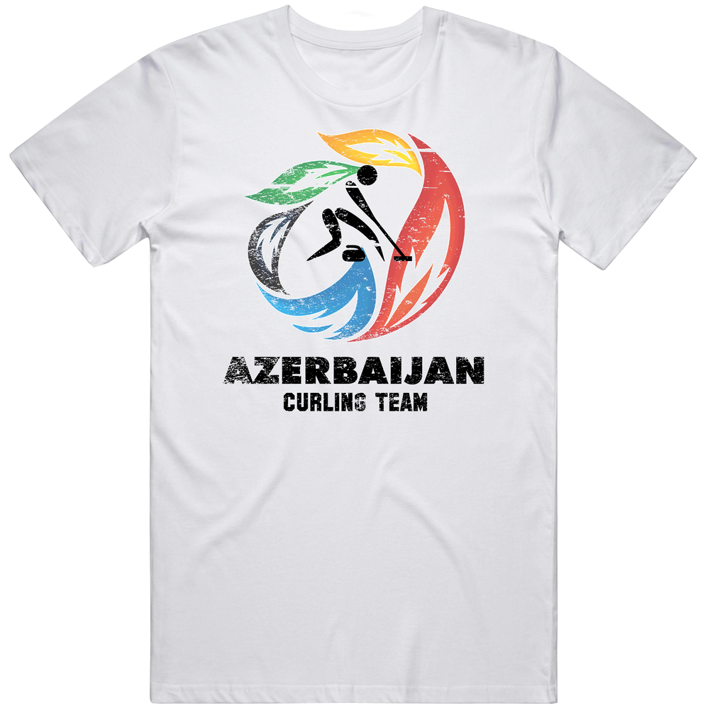 Azerbaijan Curling Team 2014 Olympic Sochi Vintage Distressed Mens Cotton Tee T Shirt Azerbaijan Curling Team 2014 Olympic Sochi Vintage Distressed Mens Cotton Tee T Shirt