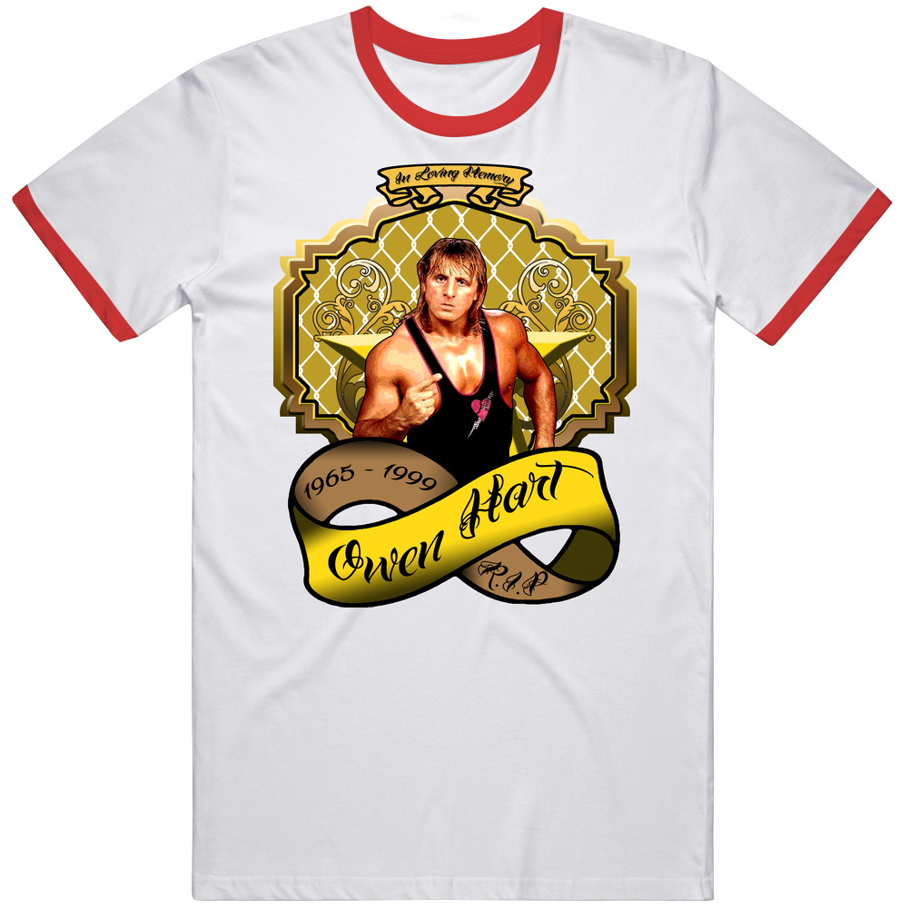Owen Hart Wrestling Tribute Mens Cotton Tee T Shirt Owen Hart Wrestling Tribute Mens Cotton Tee T Shirt