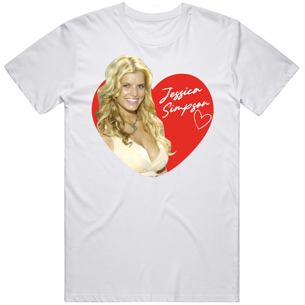 Jessica Simpson 90s Movie Tv Stars Heartthrob Fan Mens Cotton Tee T Shirt
