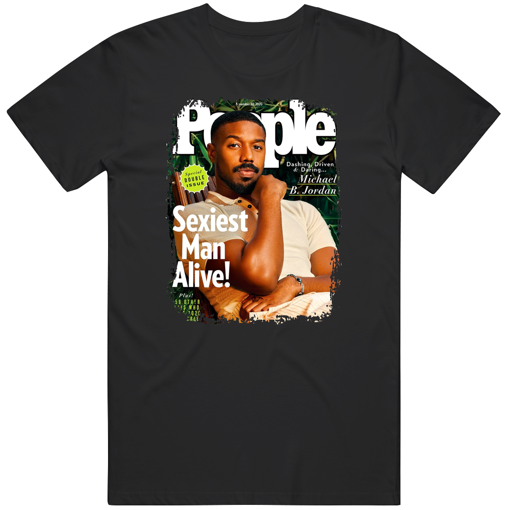 Michael B Jordan Sexiest Man Alive People Magazine Cover Distressed Mens Cotton Tee T Shirt Michael B Jordan Sexiest Man Alive People Magazine Cover Distressed Mens Cotton Tee T Shirt