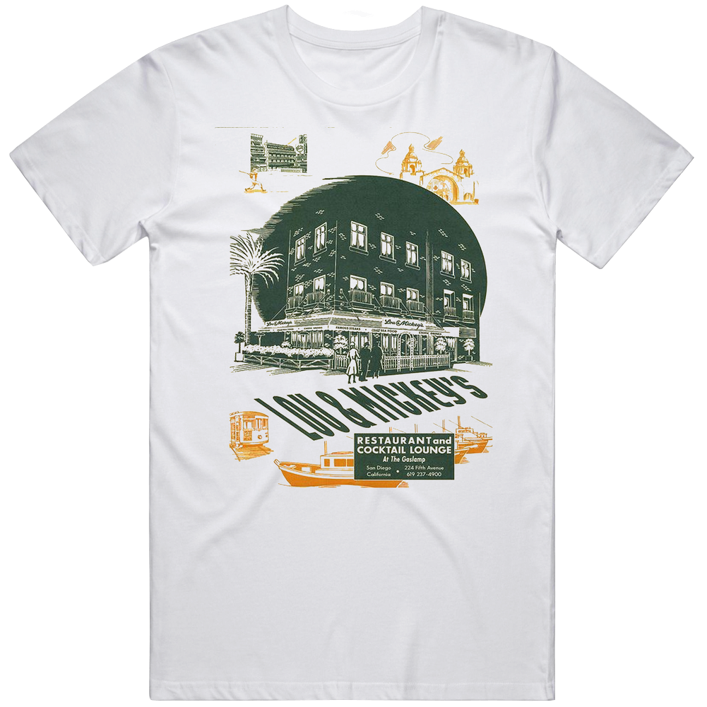 Lou And Mickeys San Diego Restaurant Mens Cotton Tee T Shirt