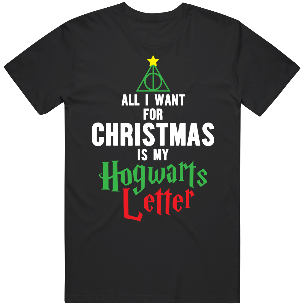 All I Want For Christmas Is My Hogwarts Letter Harry Potter Mens Size Large Black Mens Cotton Tee T Shirt All I Want For Christmas Is My Hogwarts Letter Harry Potter Mens Size Large Black Mens Cotton Tee T Shirt