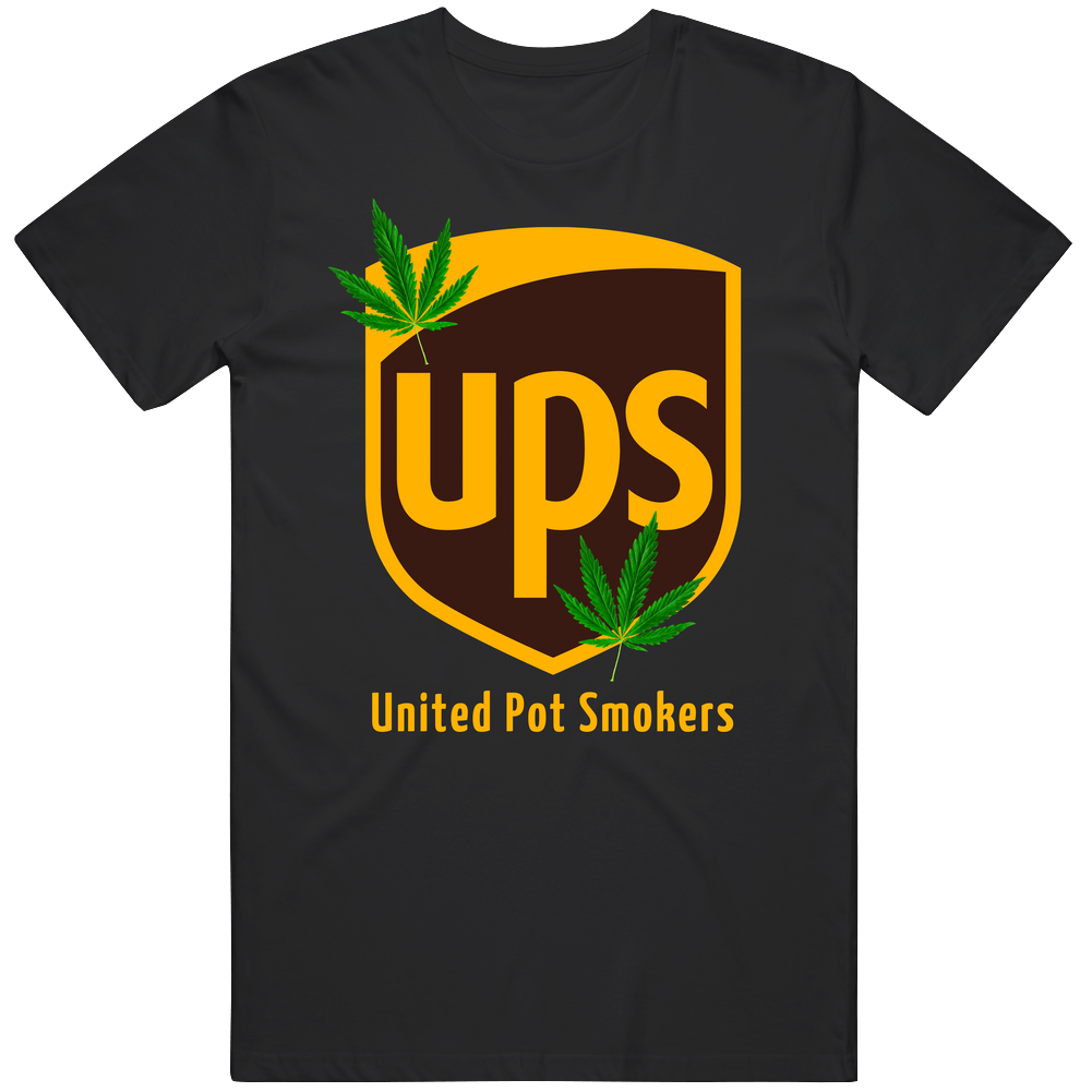 United Pot Smokers Ups Parody Weed Cannabis Mens Cotton Tee T Shirt
