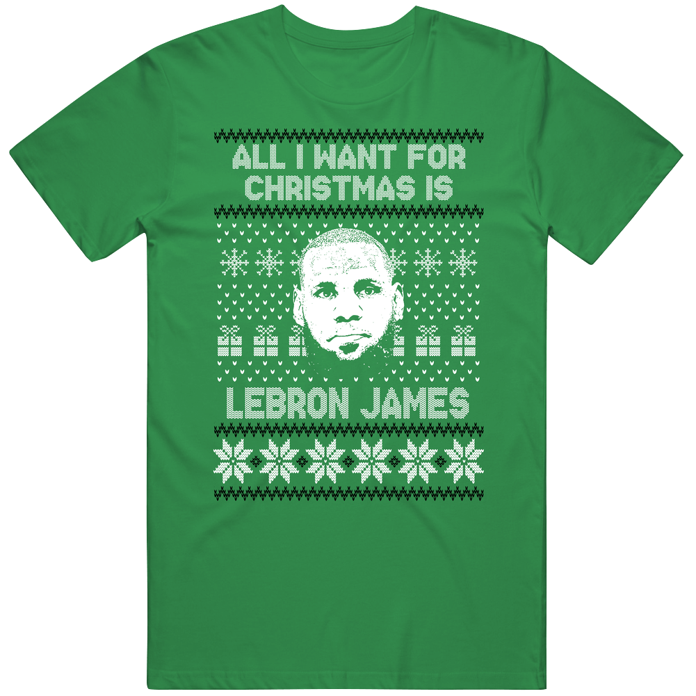 Lebron James All I Want For Christmas Los Angeles L Basketball Fan Ugly Christmas Mens Cotton Tee T Shirt