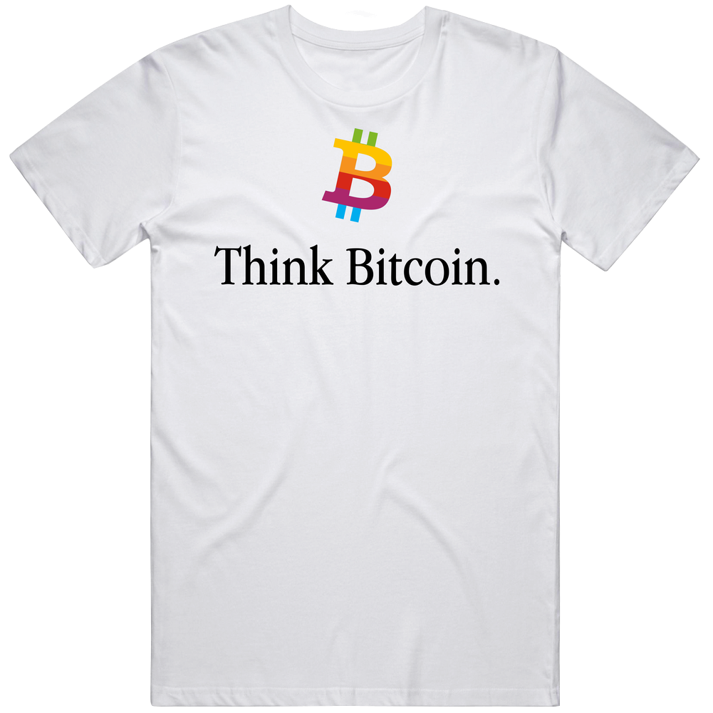 Think Bitcoin Mens Cotton Tee T Shirt