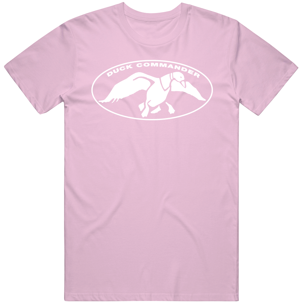 Duck Commander Duck Dynasty White Logo Light Pink Mens Cotton Tee T Shirt Duck Commander Duck Dynasty White Logo Light Pink Mens Cotton Tee T Shirt