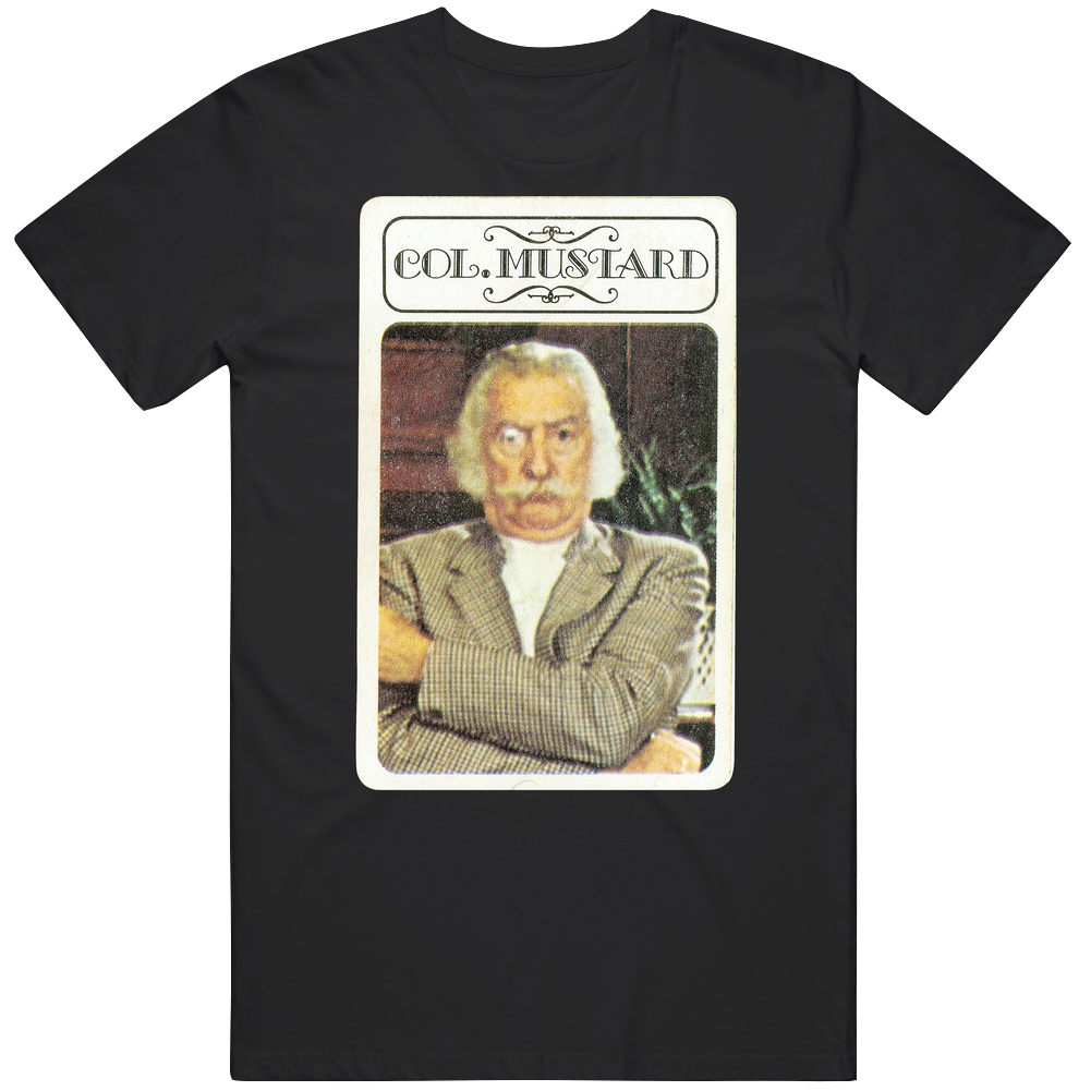 Colonel Mustard Clue Mystery Board Game Character Card Mens Cotton Tee T Shirt