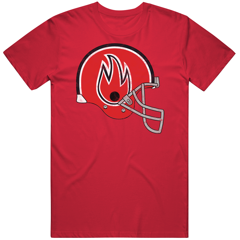Chicago Fire Usfl Defunct Football Team Worn Look Mens Cotton Tee T Shirt Chicago Fire Usfl Defunct Football Team Worn Look Mens Cotton Tee T Shirt