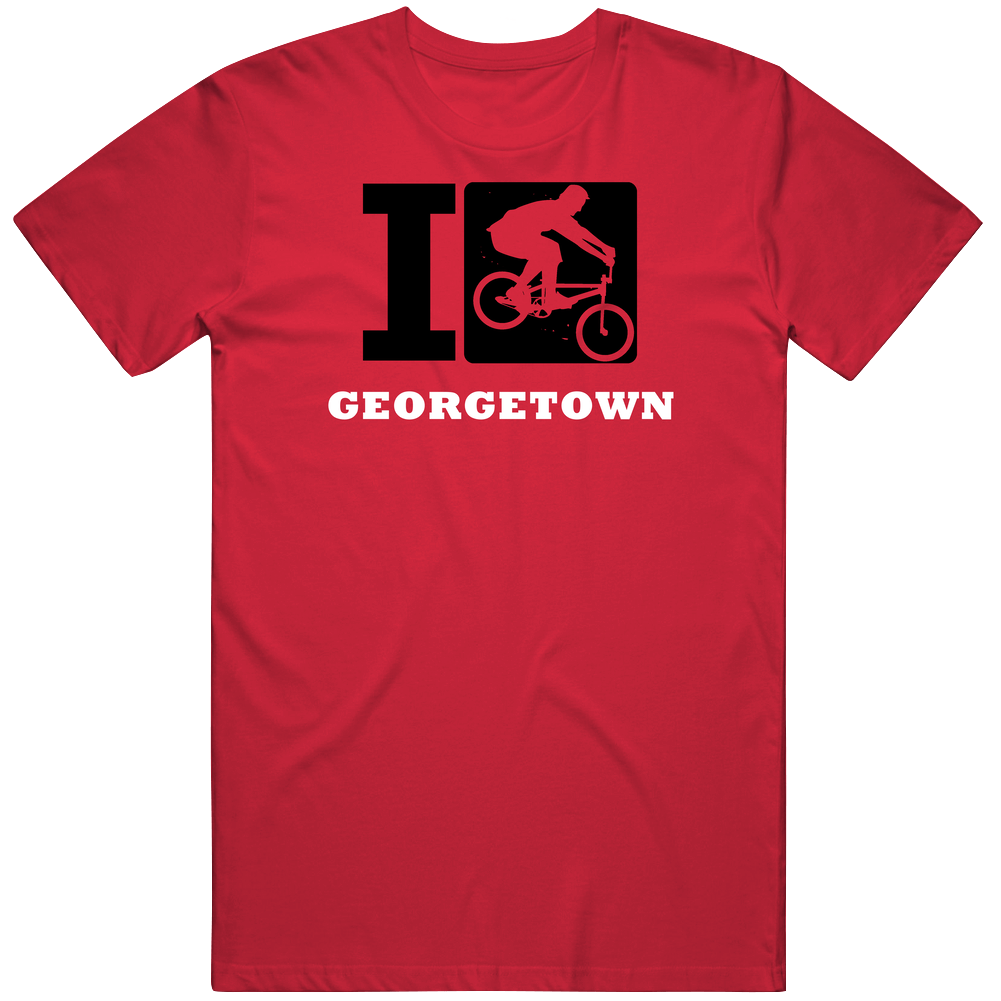 I Cycle Georgetown Biking Cycling Mens Cotton Tee T Shirt