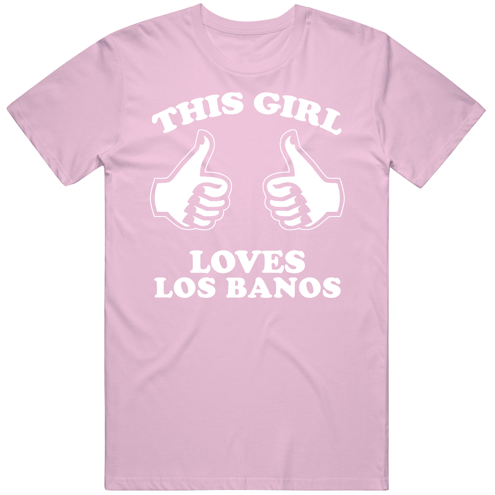 This Girl Loves Los Banos Custom Mens Cotton Tee T Shirt