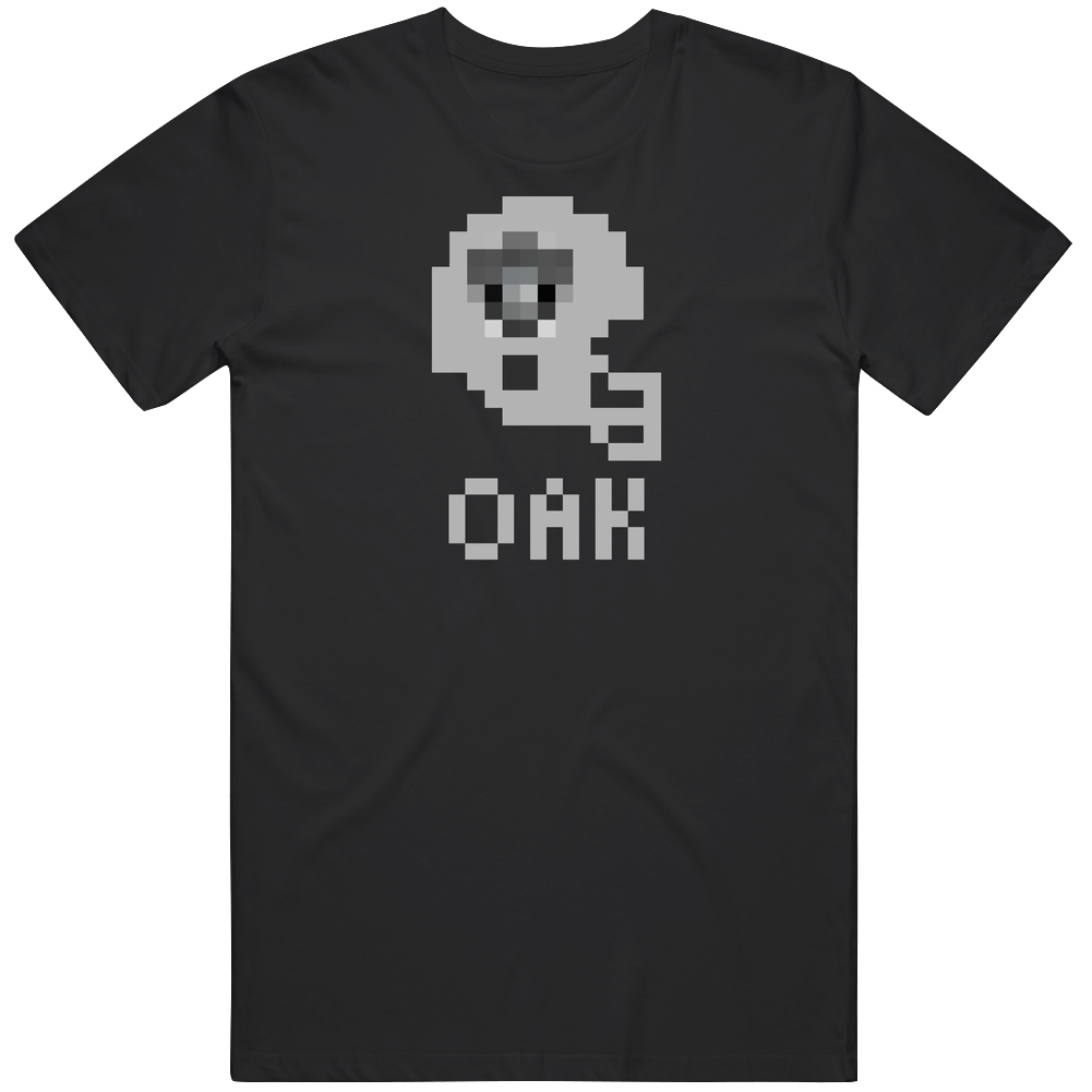 Oakland Oak Football Nfl Team Pixelated 8 Bit Logo Fan Mens Cotton Tee T Shirt