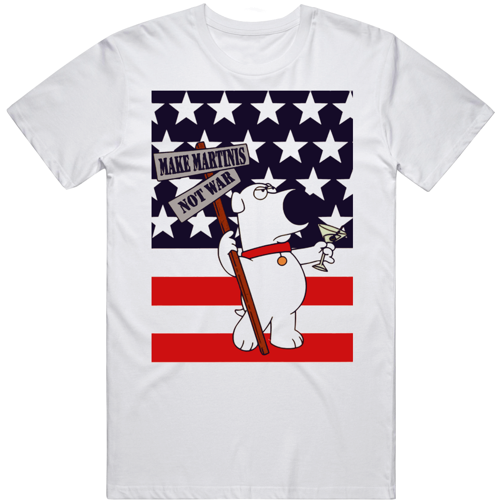 Family Guy Brian Funny White Mens Cotton Tee T Shirt