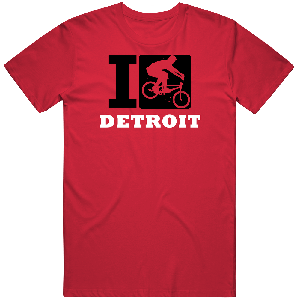 I Cycle Detroit Biking Cycling Mens Cotton Tee T Shirt