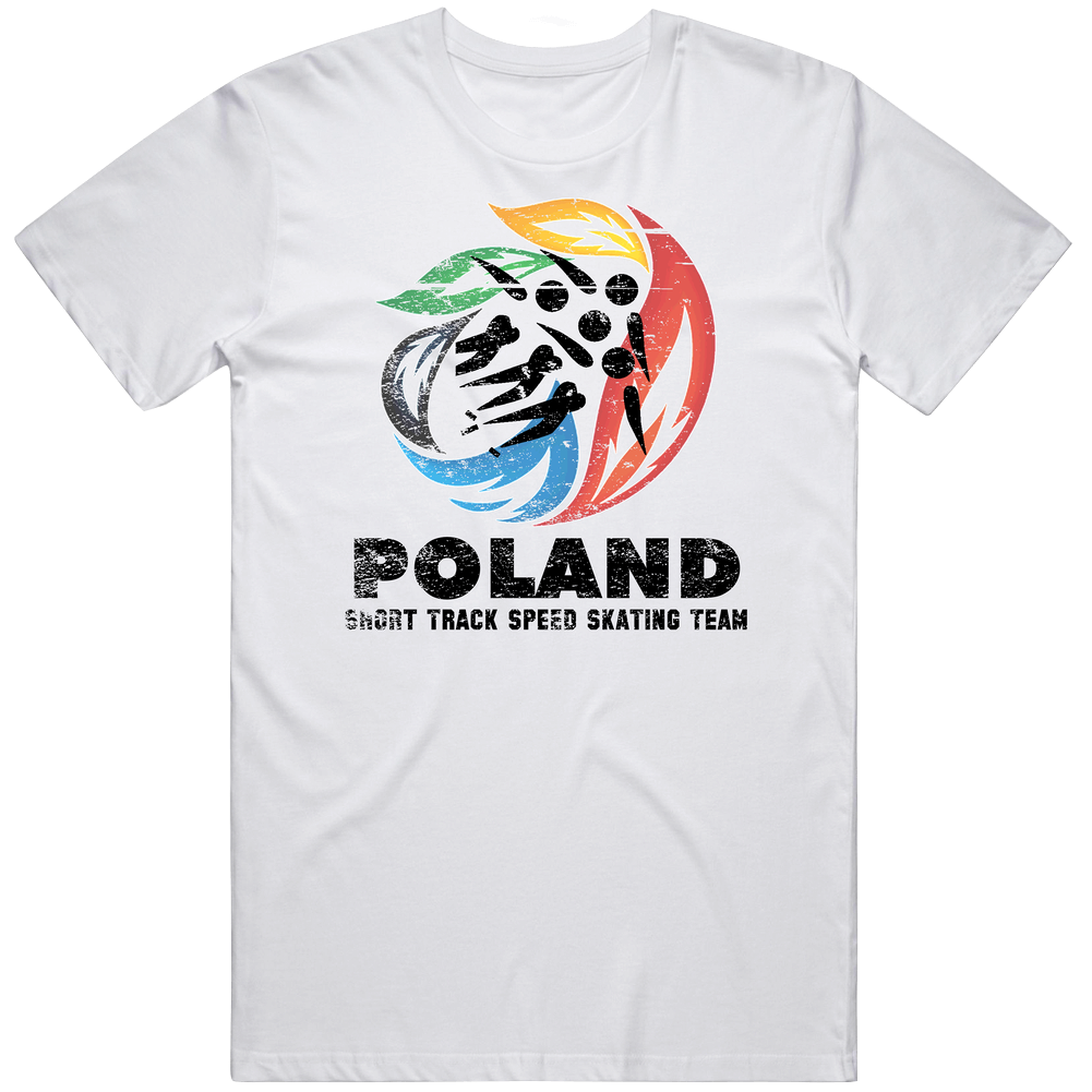 Poland Short Track Speed Skating Team 2014 Olympic Sochi Vintage Mens Cotton Tee T Shirt Poland Short Track Speed Skating Team 2014 Olympic Sochi Vintage Mens Cotton Tee T Shirt
