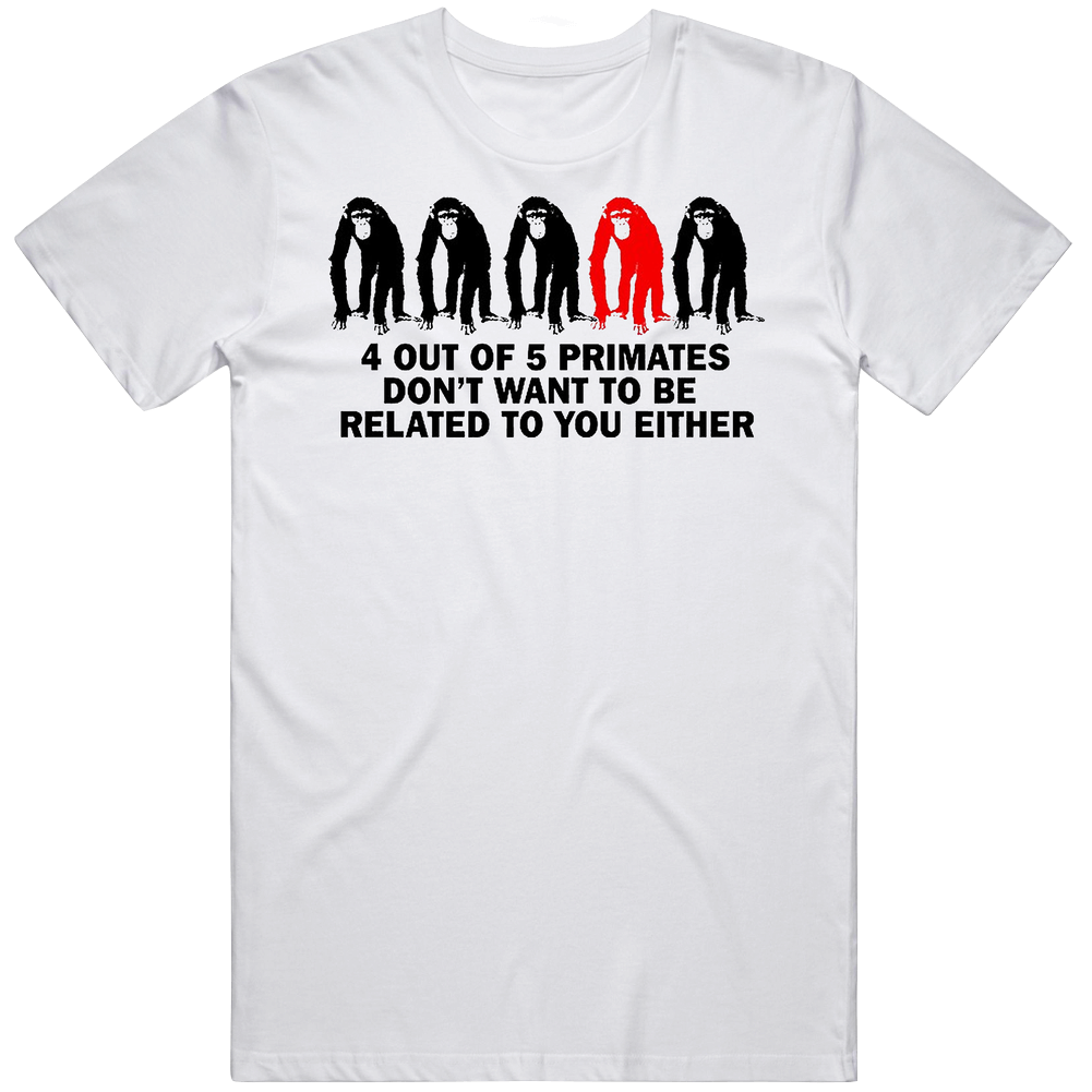 Monkey Evolution Funny Relation Mens Cotton Tee T Shirt