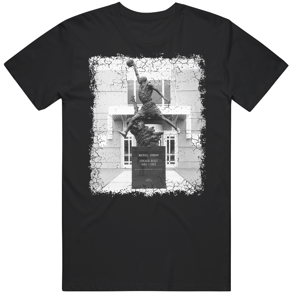 Michael Jordan Statue Distressed Mens Cotton Tee T Shirt