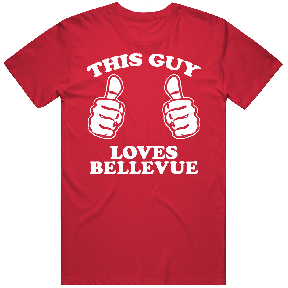 This Guy Loves Bellevue Custom Mens Cotton Tee T Shirt