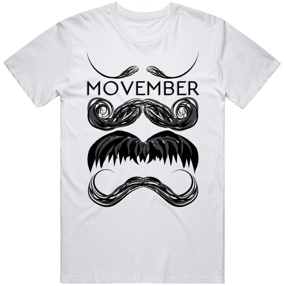 Movember Moustaches Fun Popular Celebration Mens Cotton Tee T Shirt
