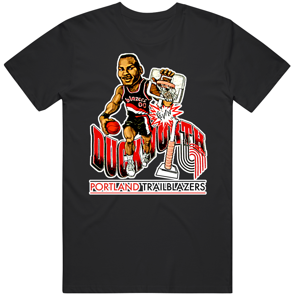 Kevin Duckworth Retro Basketball Caricature Mens Cotton Tee T Shirt