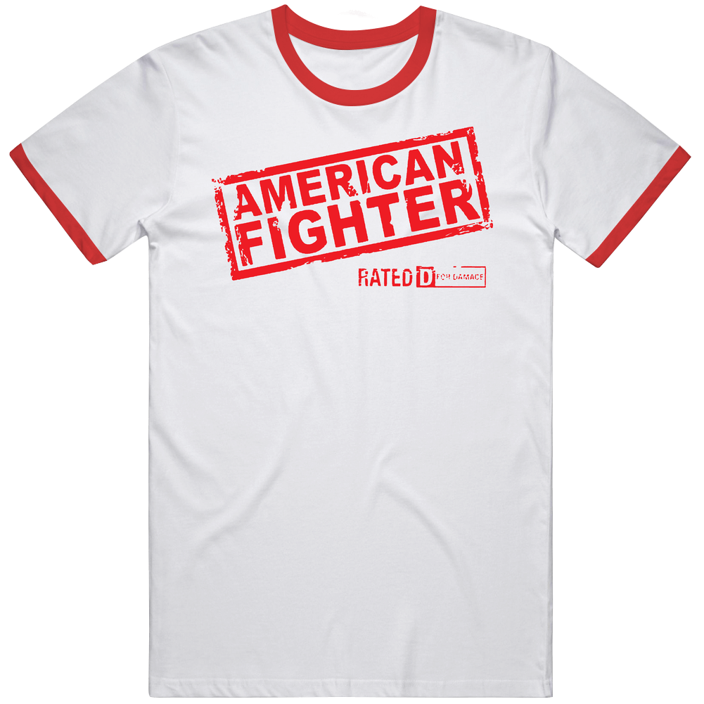 American Fighter Rated D For Damage Mens Cotton Tee T Shirt American Fighter Rated D For Damage Mens Cotton Tee T Shirt