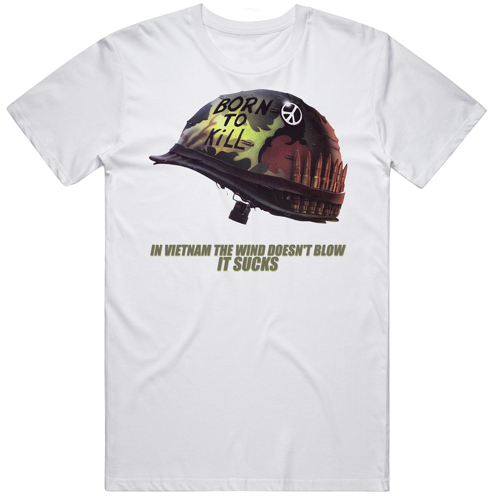 Full Metal Jacket Born To Kill War White Mens Cotton Tee T Shirt Full Metal Jacket Born To Kill War White Mens Cotton Tee T Shirt