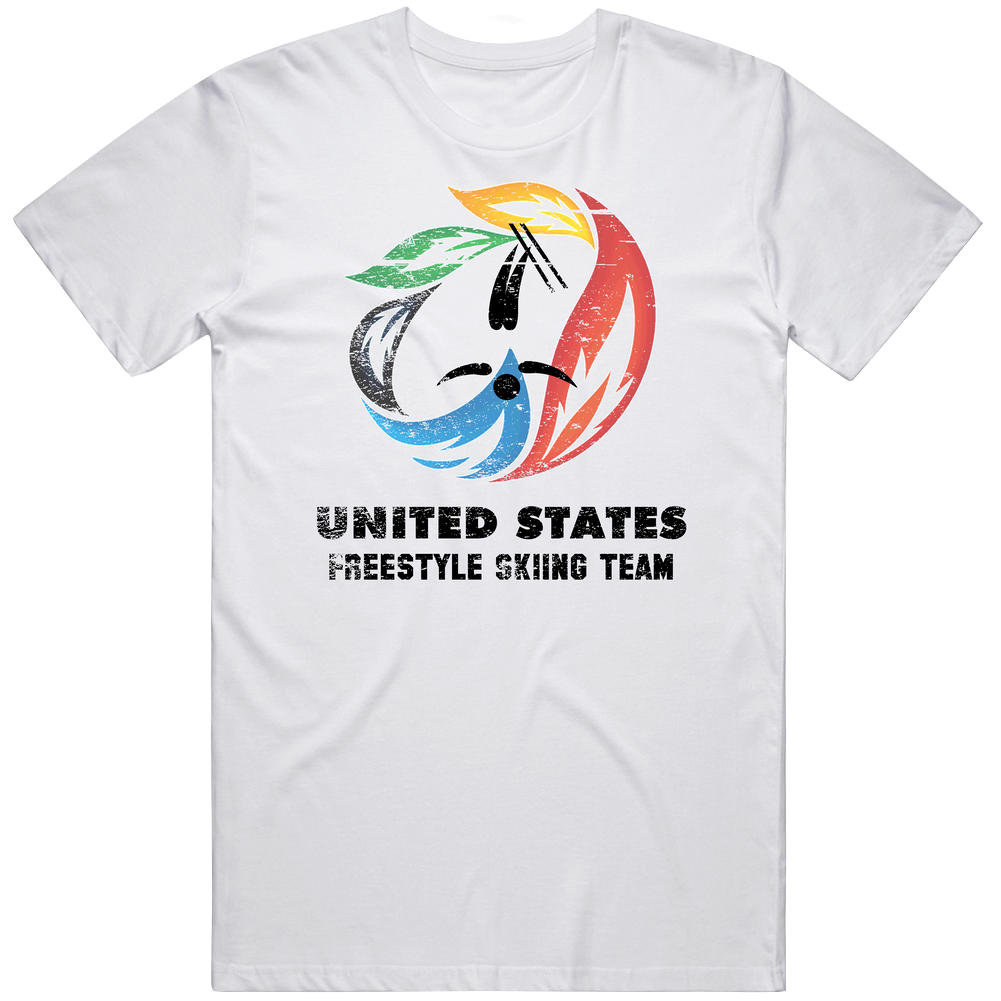 United States Freestyle Skiing Team 2014 Olympic Sochi Vintage Mens Cotton Tee T Shirt United States Freestyle Skiing Team 2014 Olympic Sochi Vintage Mens Cotton Tee T Shirt
