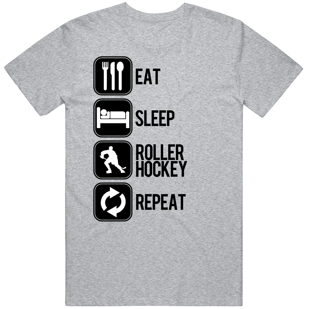 Eat Sleep Roller Hockey Repeat Sport Silhouette Mens Cotton Tee T Shirt Eat Sleep Roller Hockey Repeat Sport Silhouette Mens Cotton Tee T Shirt