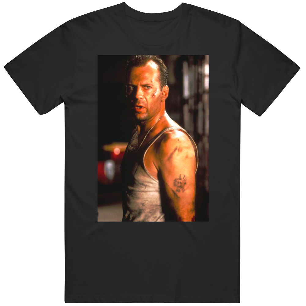 Bruce Willis Die Hard Christmas Movie Mens Cotton Tee T Shirt