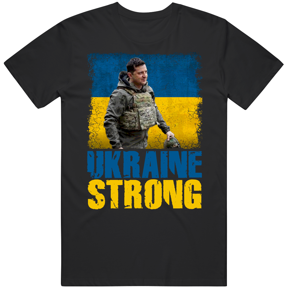 President Volodymyr Zelenskyy Ukraine Strong Mens Cotton Tee T Shirt President Volodymyr Zelenskyy Ukraine Strong Mens Cotton Tee T Shirt