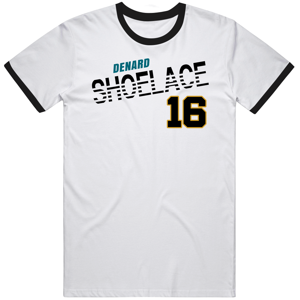 Denard Robinson 16 Shoelace Favorite Player Football Mens Cotton Tee T Shirt Denard Robinson 16 Shoelace Favorite Player Football Mens Cotton Tee T Shirt