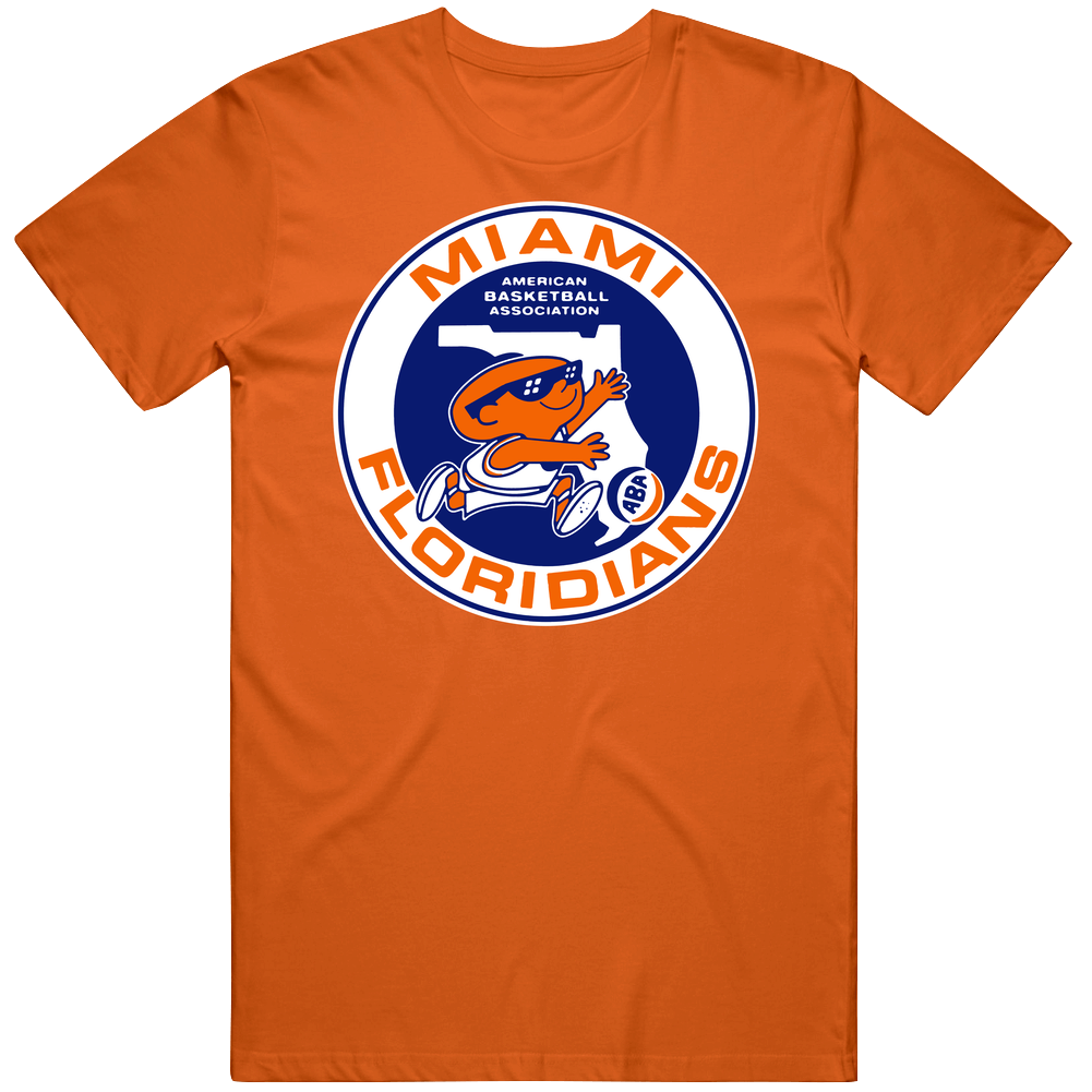 Miami Floridians Retro Basketball Team Logo Fan Mens Cotton Tee T Shirt Miami Floridians Retro Basketball Team Logo Fan Mens Cotton Tee T Shirt