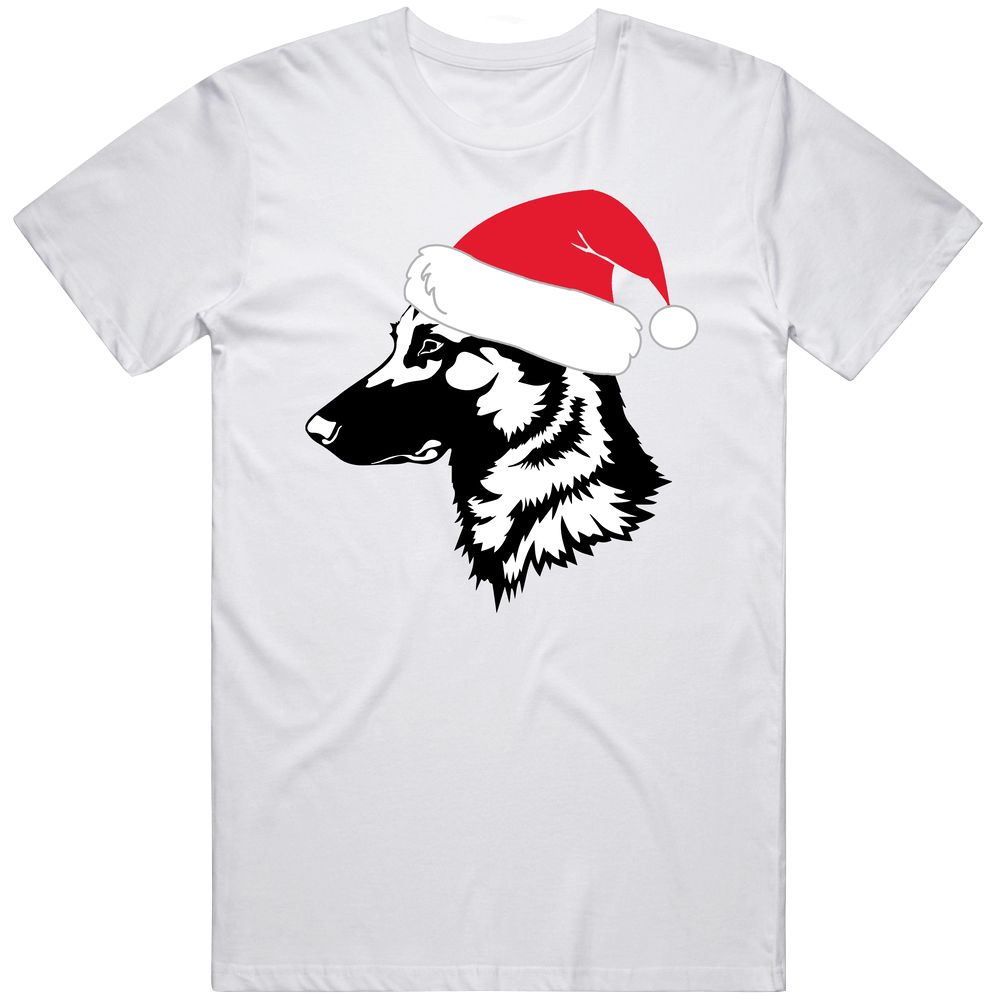 Belgian Malinois In A Santa Hat Dog Lovers Christmas Mens Cotton Tee T Shirt