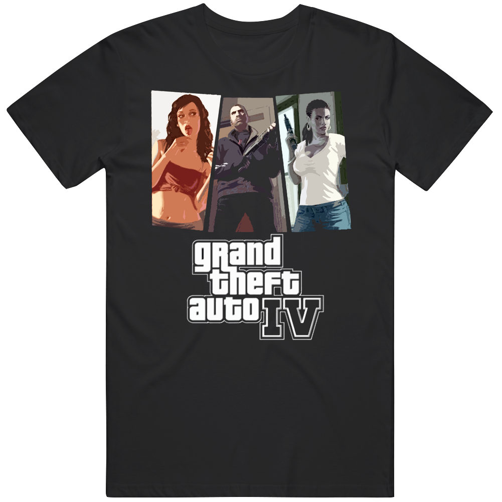 Grand Theft Auto Iv Video Game Mens Cotton Tee T Shirt Grand Theft Auto Iv Video Game Mens Cotton Tee T Shirt