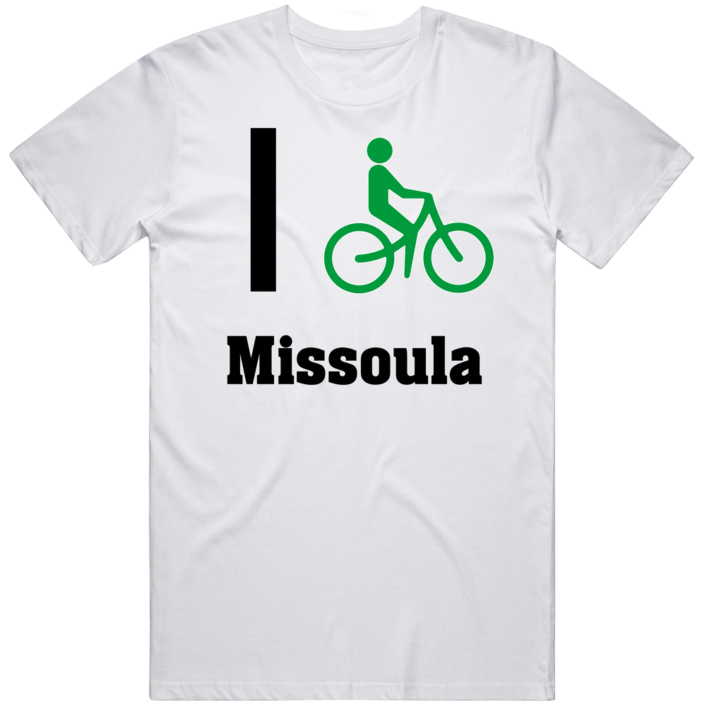 I Bike Missoula Custom Mens Cotton Tee T Shirt I Bike Missoula Custom Mens Cotton Tee T Shirt