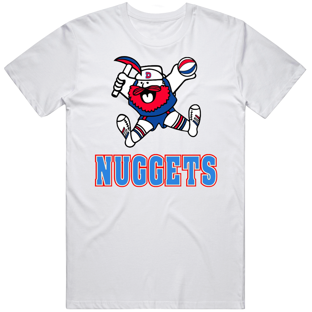 Denver Nuggets Maxie Miner Basketball Retro Graphic Unisex Cotton White Classic Mens Cotton Tee T Shirt Denver Nuggets Maxie Miner Basketball Retro Graphic Unisex Cotton White Classic Mens Cotton Tee T Shirt