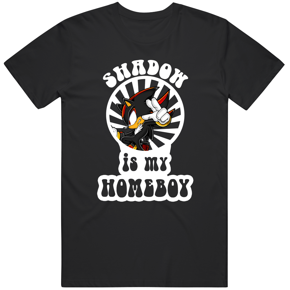 Shadow The Hedgehog Is My Homeboy Popular Sonic Video Game Character Fan Mens Cotton Tee T Shirt