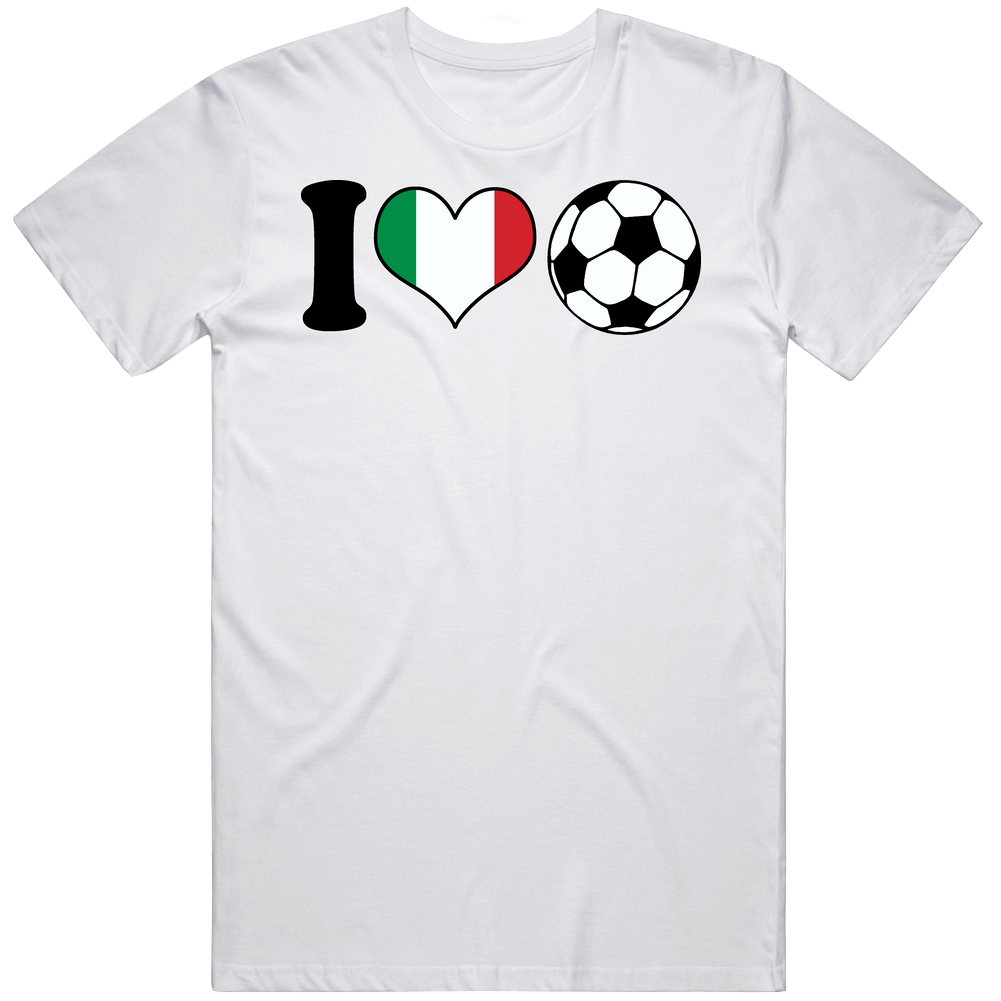 I Love Soccer Italy World Cup Mens Cotton Tee T Shirt I Love Soccer Italy World Cup Mens Cotton Tee T Shirt