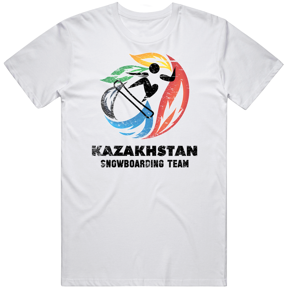Kazakhstan Snowboarding Team 2014 Olympic Sochi Vintage Distressed Mens Cotton Tee T Shirt Kazakhstan Snowboarding Team 2014 Olympic Sochi Vintage Distressed Mens Cotton Tee T Shirt