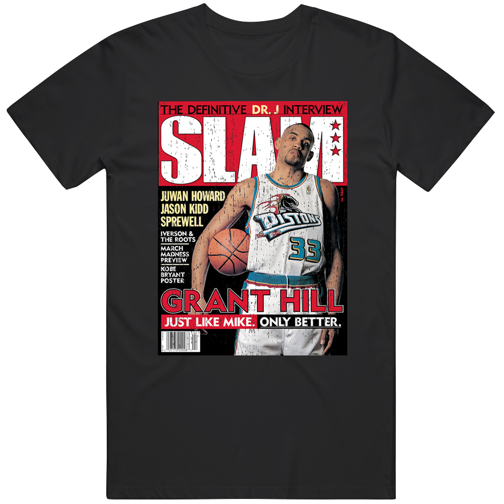 Slam Magazine Issue 17 Grant Hill Popular Basketball Magazine Grunge Look Mens Cotton Tee T Shirt Slam Magazine Issue 17 Grant Hill Popular Basketball Magazine Grunge Look Mens Cotton Tee T Shirt