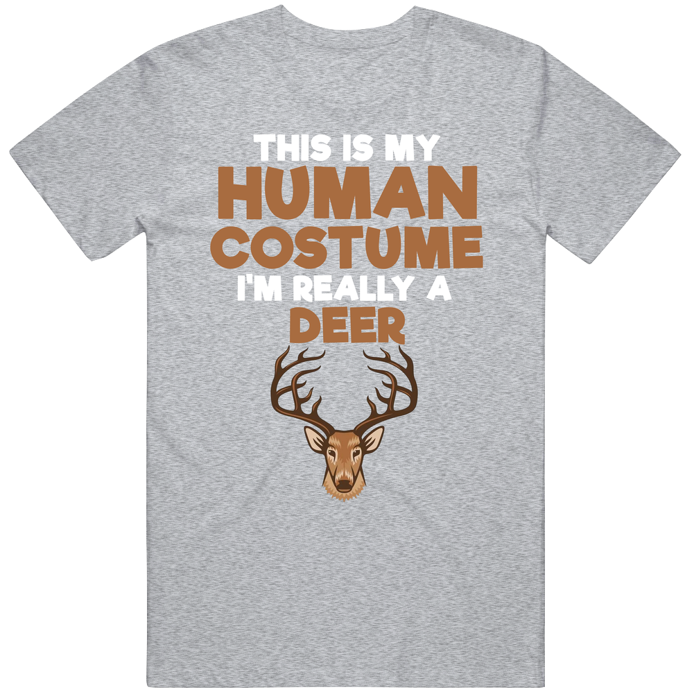 This Is My Human Costume Im Really A Deer Halloween Mens Cotton Tee T Shirt