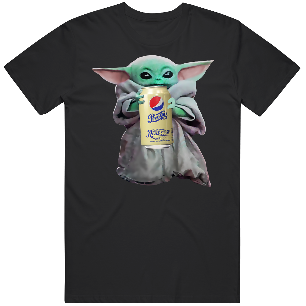 Baby Yoda The Child Mandalorian Vanilla Pepsi Soda Pop Drink Mens Cotton Tee T Shirt Baby Yoda The Child Mandalorian Vanilla Pepsi Soda Pop Drink Mens Cotton Tee T Shirt