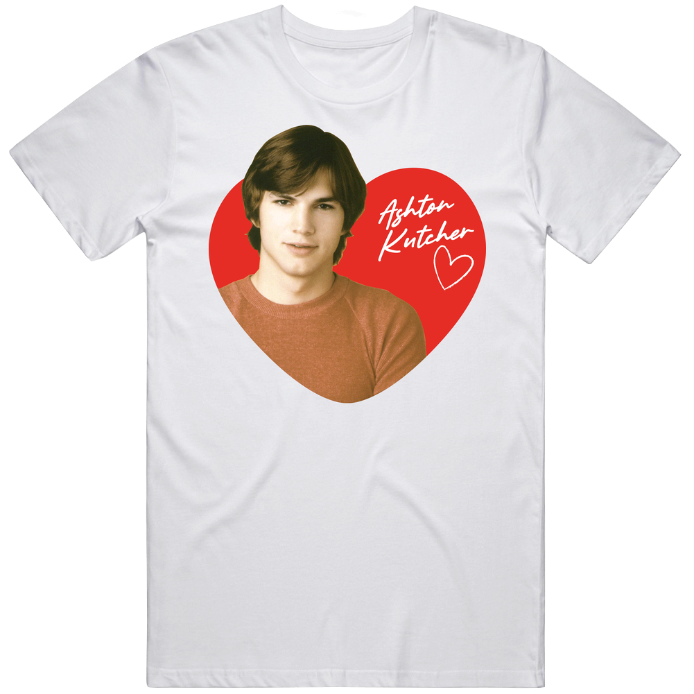 Ashton Kutcher 90s Movie Tv Stars Heartthrob Fan Mens Cotton Tee T Shirt