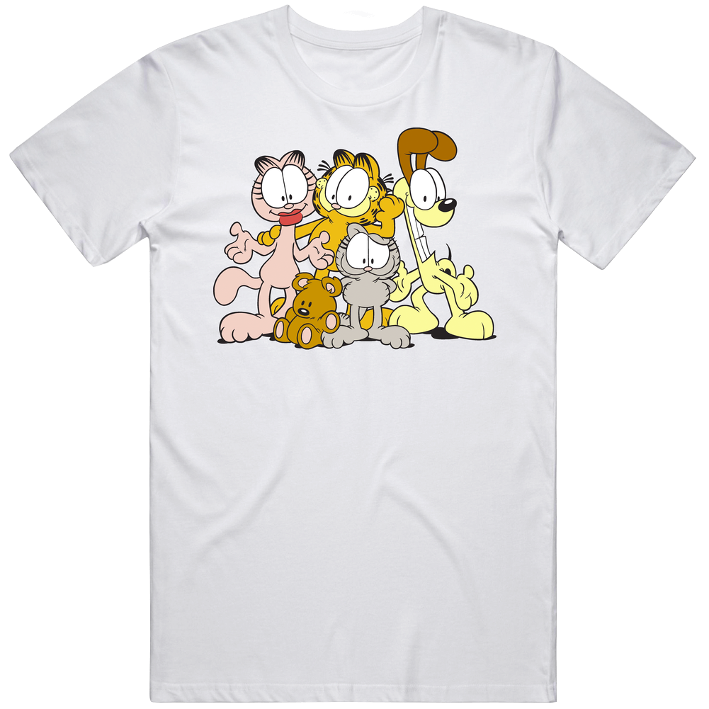 Garfield And Friends With Teddy Bear 80s 90s Kids Tv Show Cartoon Mens Cotton Tee T Shirt Garfield And Friends With Teddy Bear 80s 90s Kids Tv Show Cartoon Mens Cotton Tee T Shirt